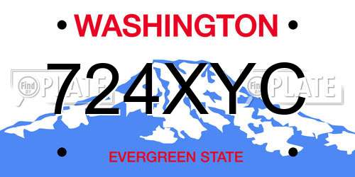 724XYC Washington License Plate