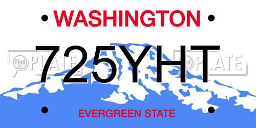725YHT Washington License Plate