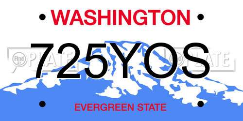 725YOS Washington License Plate
