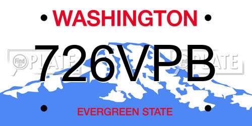 726VPB Washington License Plate