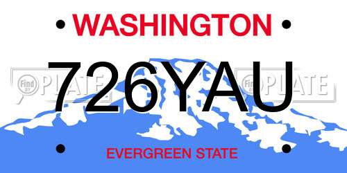 726YAU Washington License Plate