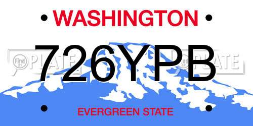 726YPB Washington License Plate