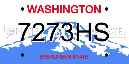 7273HS Washington License Plate