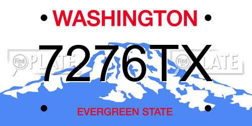 7276TX Washington License Plate