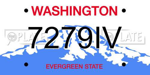 7279IV Washington License Plate