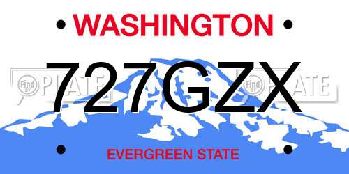 727GZX Washington License Plate