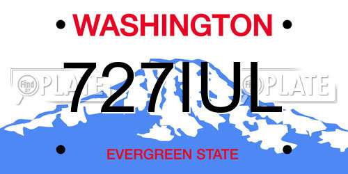 727IUL Washington License Plate