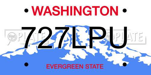 727LPU Washington License Plate