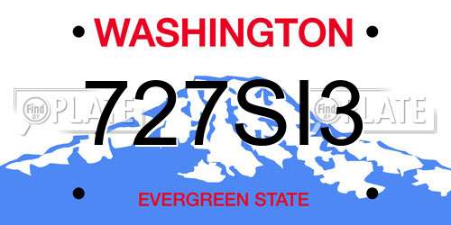 727SI3 Washington License Plate