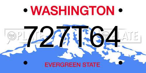 727T64 Washington License Plate