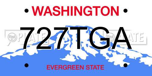727TGA Washington License Plate