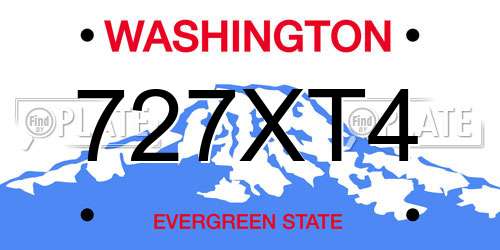 727XT4 Washington License Plate