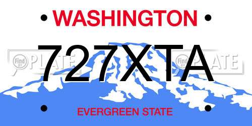 727XTA Washington License Plate
