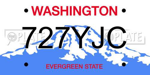727YJC Washington License Plate