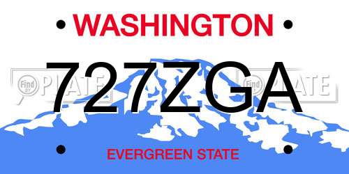 727ZGA Washington License Plate