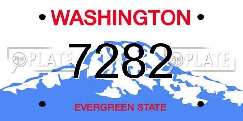 7282 Washington License Plate