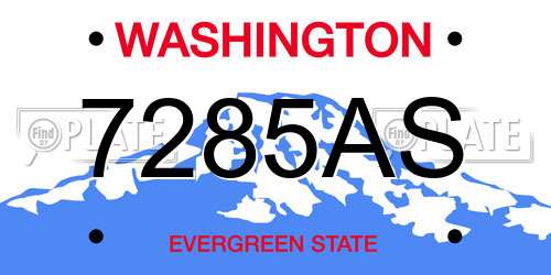 7285AS Washington License Plate