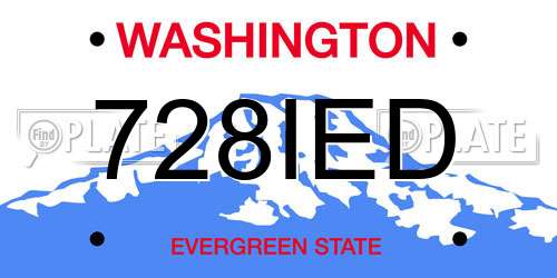 728IED Washington License Plate