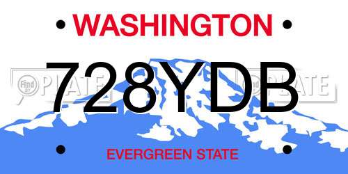 728YDB Washington License Plate