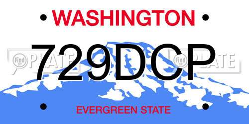 729DCP Washington License Plate