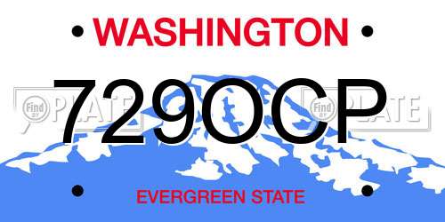 729OCP Washington License Plate
