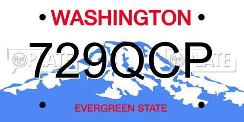 729QCP Washington License Plate