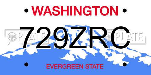 729ZRC Washington License Plate