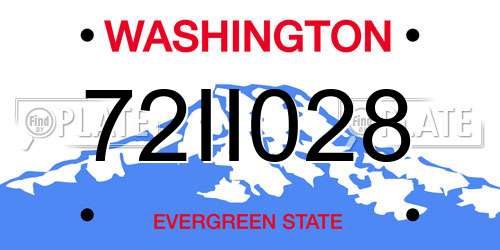 72II028 Washington License Plate