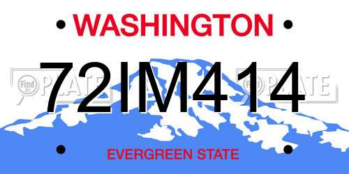 72IM414 Washington License Plate