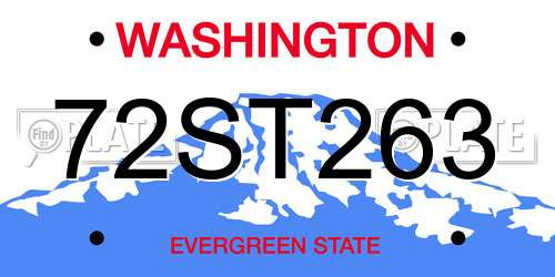 72ST263 Washington License Plate