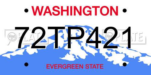 72TP421 Washington License Plate