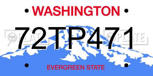 72TP471 Washington License Plate
