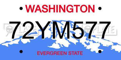 72YM577 Washington License Plate
