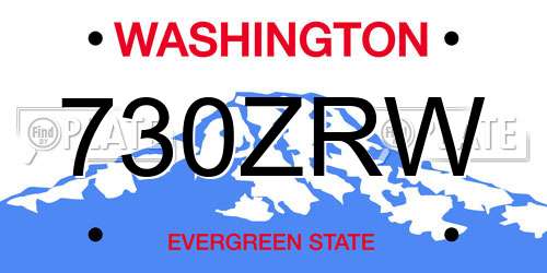 730ZRW Washington License Plate