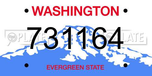 731164 Washington License Plate