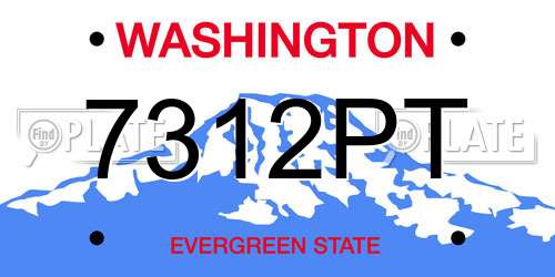7312PT Washington License Plate