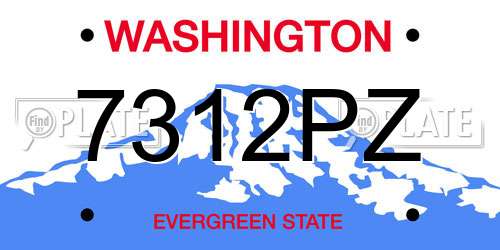 7312PZ Washington License Plate