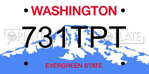 731TPT Washington License Plate