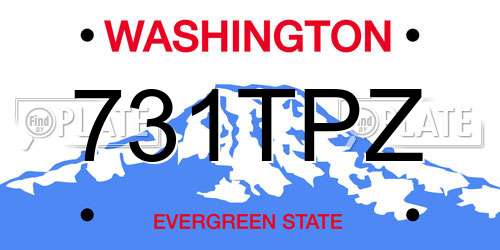 731TPZ Washington License Plate