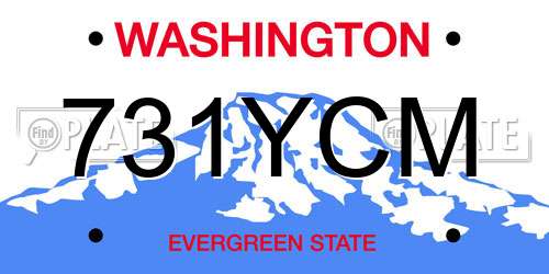 731YCM Washington License Plate