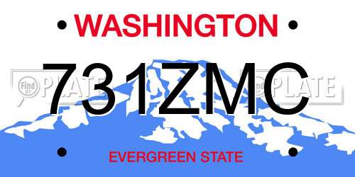 731ZMC Washington License Plate