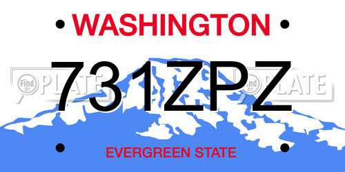 731ZPZ Washington License Plate