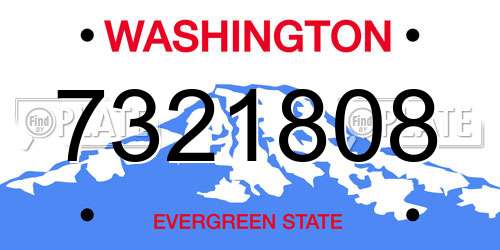 7321808 Washington License Plate
