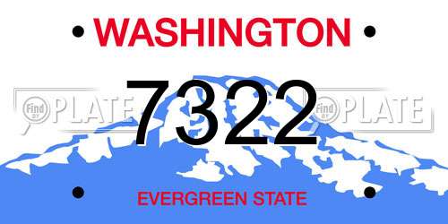 7322 Washington License Plate