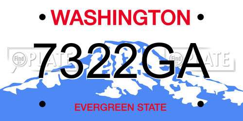 7322GA Washington License Plate