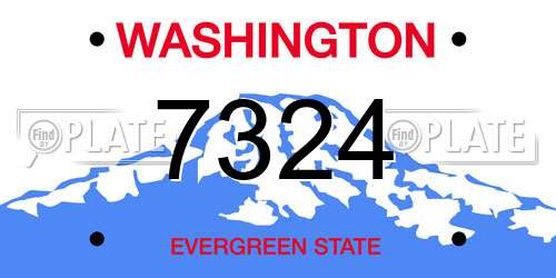 7324 Washington License Plate