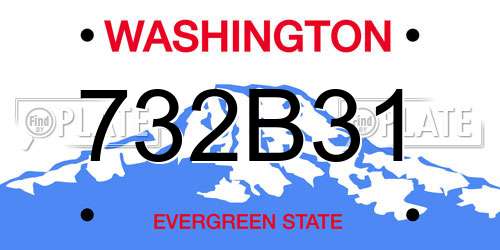 732B31 Washington License Plate