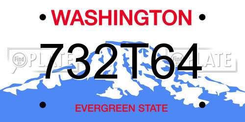 732T64 Washington License Plate