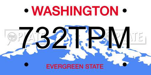 732TPM Washington License Plate