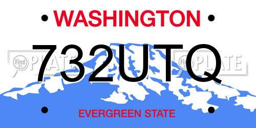 732UTQ Washington License Plate